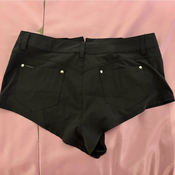 Black Floral Embroidered Savage Fenty short shorts - Picture 2 of 3